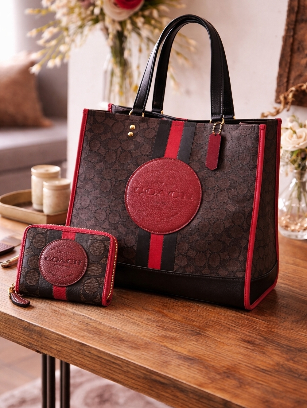 COACH Matching Set Tote Bag + Wallet – Signature